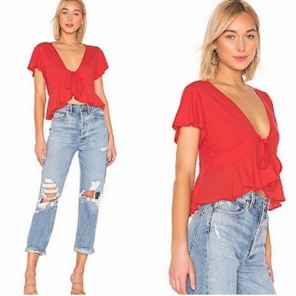 We the free people knot me front tie blouse - Picture 2 of 9